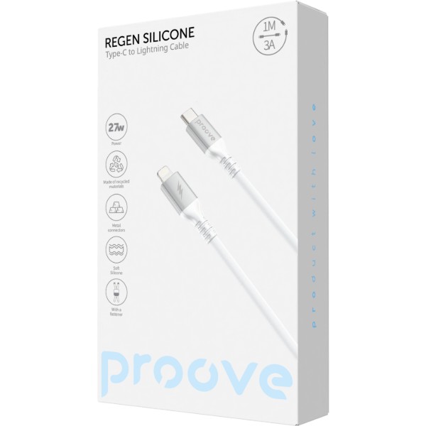 Фото - Кабель Proove ReGen Silicone Type-C to Lightning 27w 1m White (CCRS60002102)